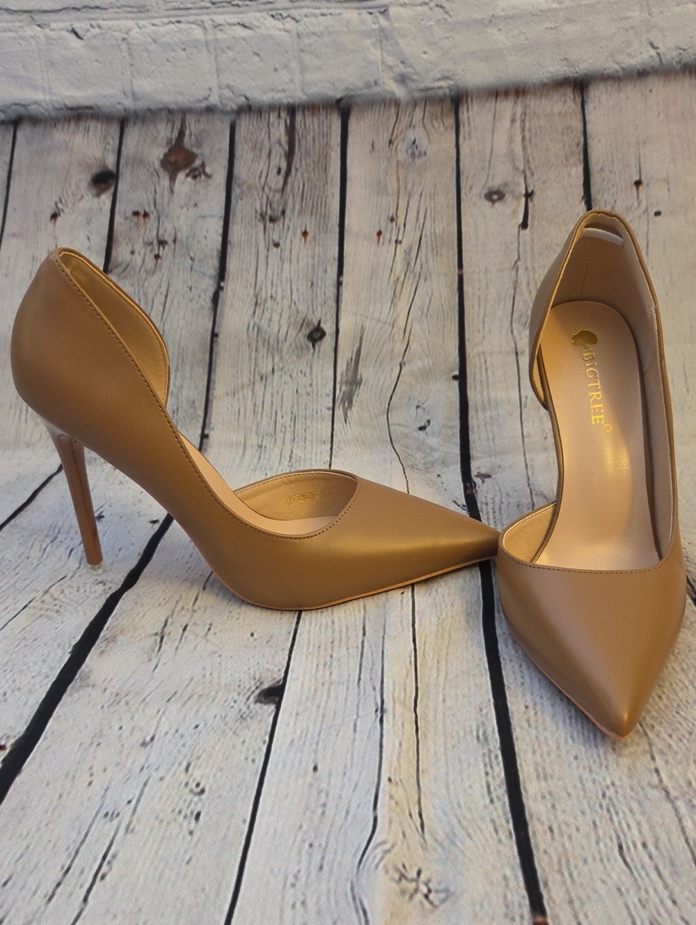 BigTree Womens Tan D'Orsay Pumps Size 40 Womens 9